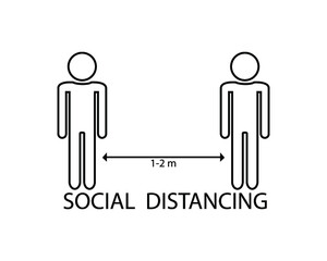 Social distancing icon isolated on a white background