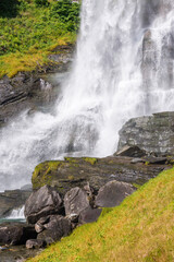 Fototapeta premium Steinsdalsfossen waterfall and landscape in Norway 