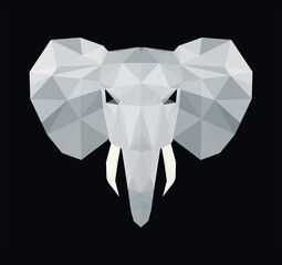 Elephant design low poly 3d effect. Vector illustration.