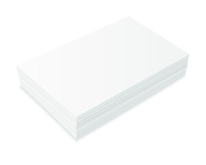 Stack of white paper isolated on a white background