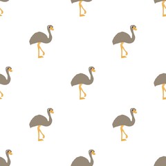 Ostrich pattern seamless background texture repeat wallpaper geometric vector