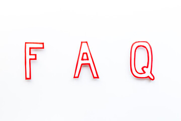 Customer service concept with faq frequently asked questions tex