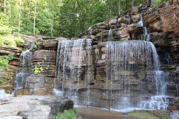 View of the gorgeous waterfall near Branson, Missouri.