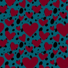 Seamless valentines pattern with hearts for postcard and gifts and cards 