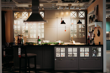 
demonstration of the kitchen in the store, sale