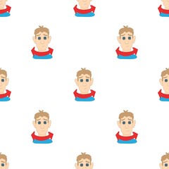 Man saying no with his head pattern seamless background texture repeat wallpaper geometric vector