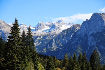View of the Dolomites landscape from the CAI217 trail, Dolomites, Italy