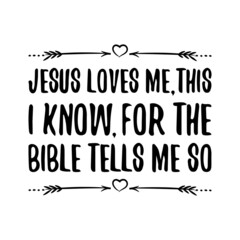 Jesus loves me this i know for the bible tells me so. Vector Quote
