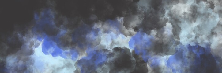 Abstract background painting art with grey and blue cloud paint brush for presentation, website, halloween poster, wall decoration, or t-shirt design.