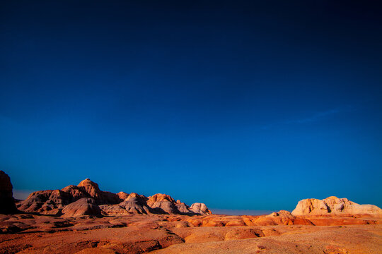 Red wind eroded hills, nature landscape