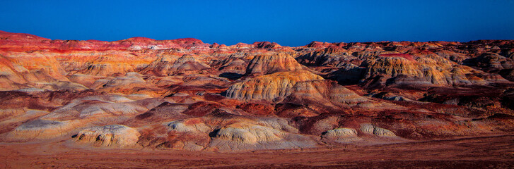 Red wind eroded hills, nature landscape