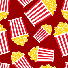 Popcorn pattern seamless. Sweetness background. vector texture