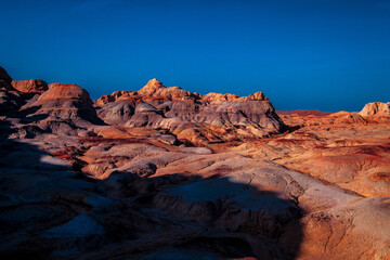 Red wind eroded hills, nature landscape