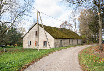 Obraz na płótnie Canvas stone barn in estonia