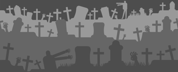 Cemetery pattern seamless. halloween background. All Hallows Eve background.