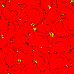 Red Hen pattern seamless. Chicken background. Farm bird texture.