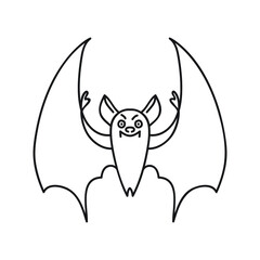 Bat line illustration in sketch style on white background. Vector illustration design template.