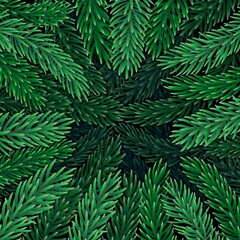 Christmas tree branches background. Vector