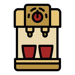 Compact coffee machine icon. Outline compact coffee machine vector icon color flat isolated