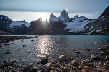 Crédence de cuisine en verre imprimé Fitz Roy Panoramic view of mountain landscape. Fitz Roy, Patagonia, Argentina