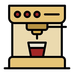 Standart coffee machine icon. Outline standart coffee machine vector icon color flat isolated