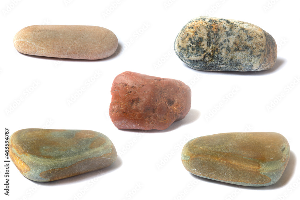 Aufkleber a set of stones with a shadow isolated on a white background