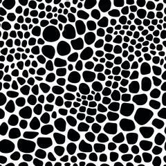 Seamless pattern of black pebbles. Vector