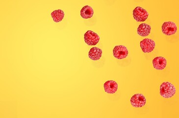 Sweet ripe fresh delicious raspberry, organic food, vitamins.
