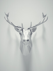 Polygonal deer head on white background.