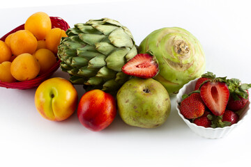 Healthy organic various fruits and vegetables.