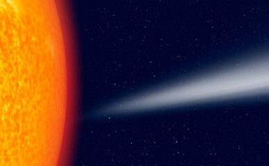 Comet on the space with our star is Sun 