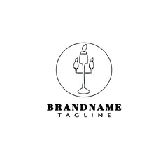 candle stick logo cartoon design icon template simple isolated vector illustration