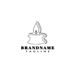 candle stick logo cartoon design icon template black isolated simple illustration