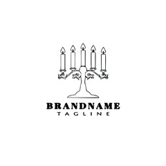 candle stick logo cute design icon template black isolated vector illustration