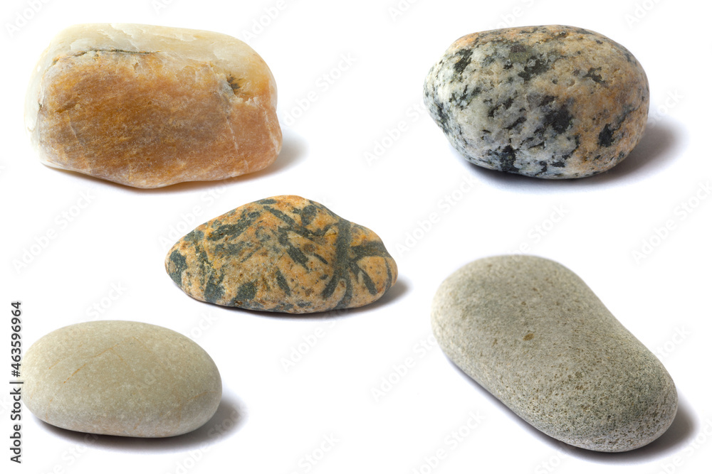 Aufkleber a set of stones with a shadow isolated on a white background