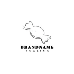 unique candy logo cartoon design icon template black isolated illustration