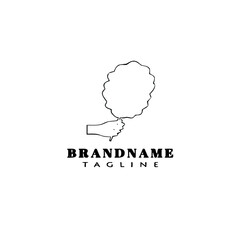 candy floss logo cartoon icon template black isolated vector illustration