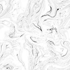 Marble seamless texture. Black and white liquid art pattern for trendy background. Organic natural paint swirls and splashes.