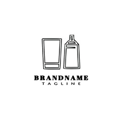 bottle sauces logo cartoon icon design template black isolated vector