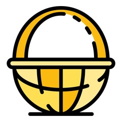 Wood wicker icon. Outline wood wicker vector icon color flat isolated