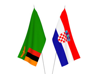 Croatia and Republic of Zambia flags