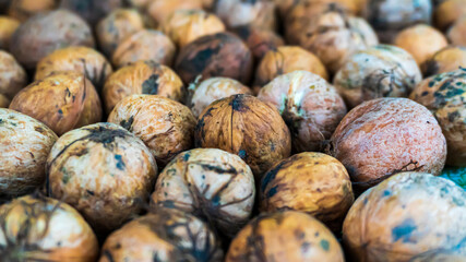 walnuts close-up on the table