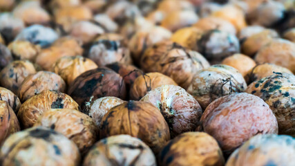 walnuts close-up on the table