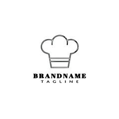 chef hat logo cartoon design icon template black isolated vector illustration