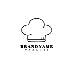 chef hat logo cartoon design icon template black isolated vector illustration