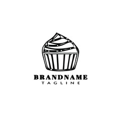 cupcake logo cartoon icon design template isolated vector illustration