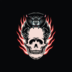 panther tattoo vector design