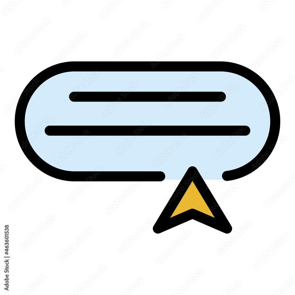 Poster click request icon. outline click request vector icon color flat isolated