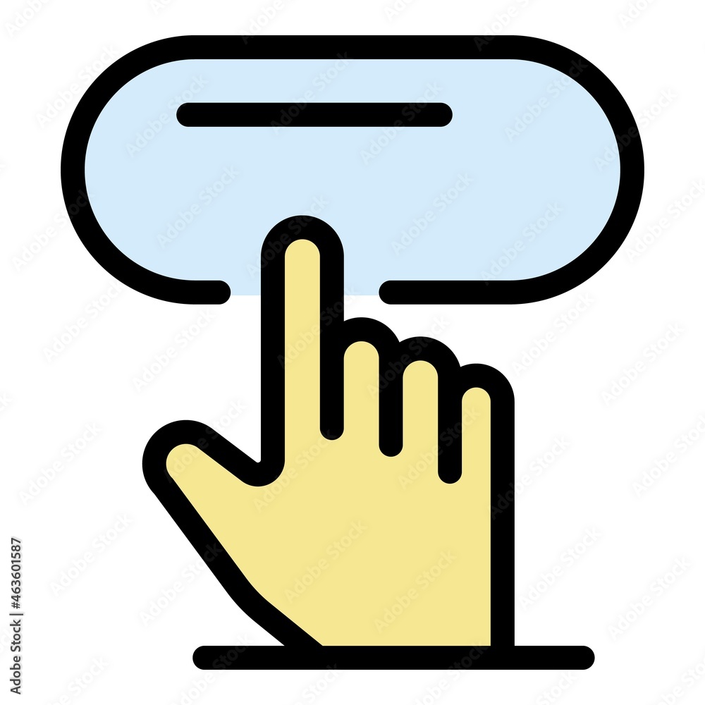 Poster click cursor request icon. outline click cursor request vector icon color flat isolated