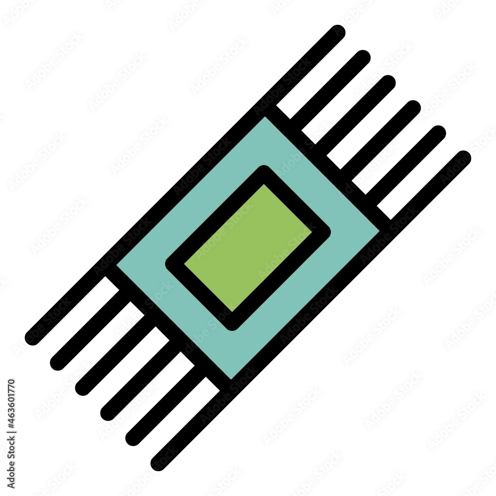 Poster smartphone processor icon. outline smartphone processor vector icon color flat isolated